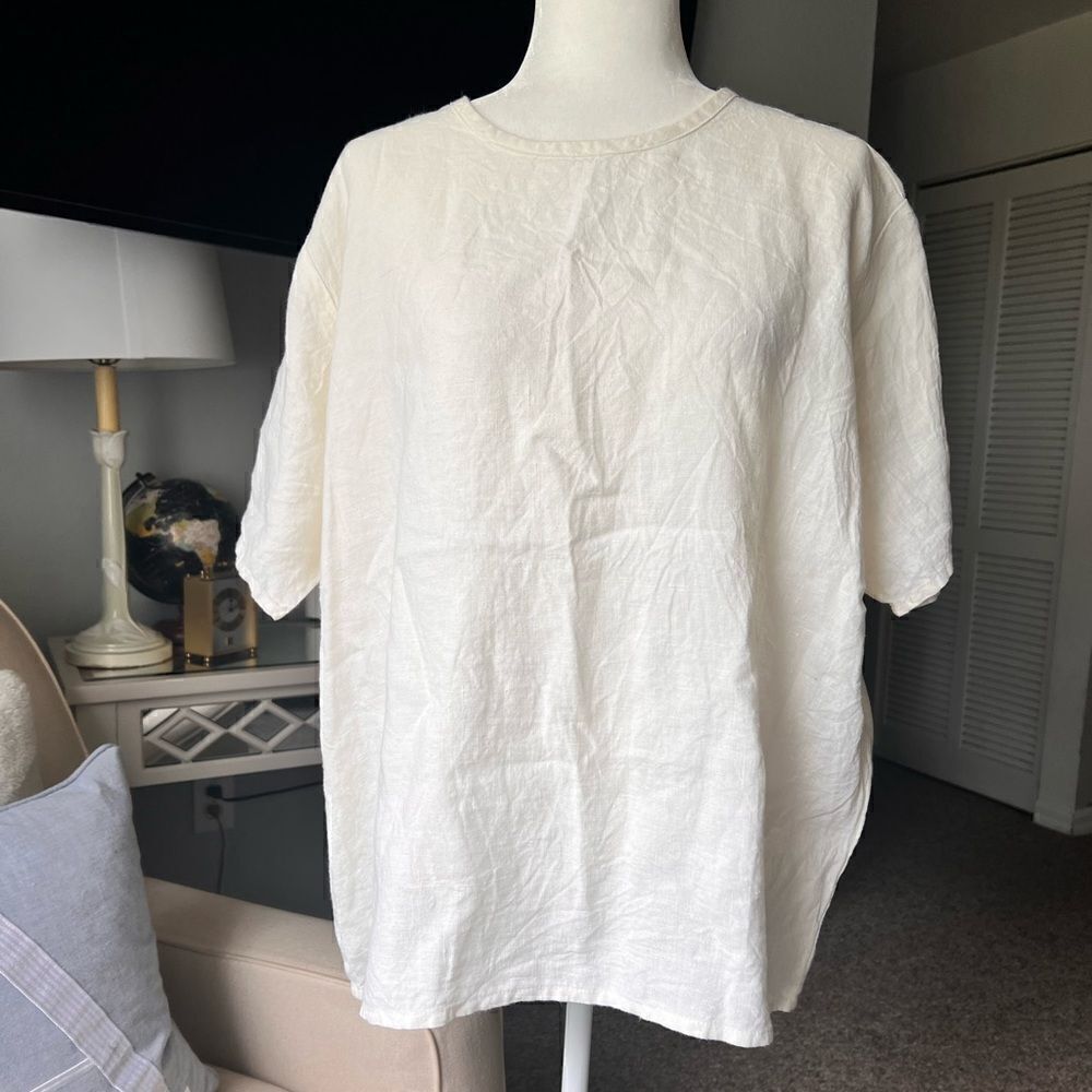 Flax linen top size L